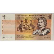 AUSTRALIA 1968 . ONE 1 DOLLAR BANKNOTE . COOMBS/RANDALL . STAR NOTE . LAST PREFIX ZAF